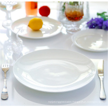 Haonai bone china dinner plate set 6"7"8"9"10" flat plate white & round dinner plate dishwasher and microwave safe